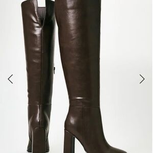 Brown leather Over-The-Knee Boot